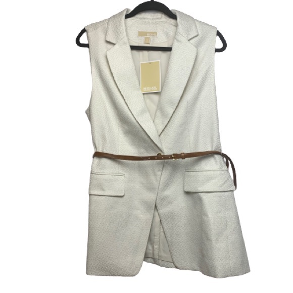 NWT MICHAEL Michael Kors Tailored Vest with Belt